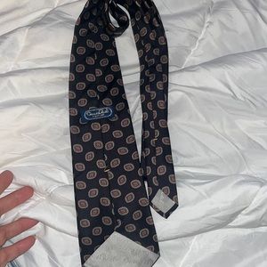 Oscar De La Renta Tie Men's Silk Couture Collection Neck Wear 57.5” navy